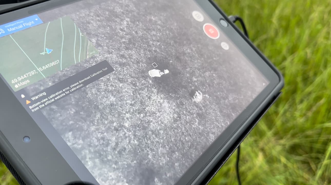 Termovizní záběr z dronu