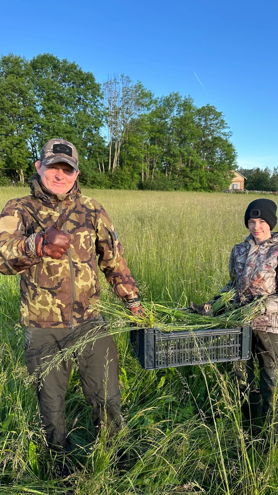 Práce v terénu při záchraně zvěře