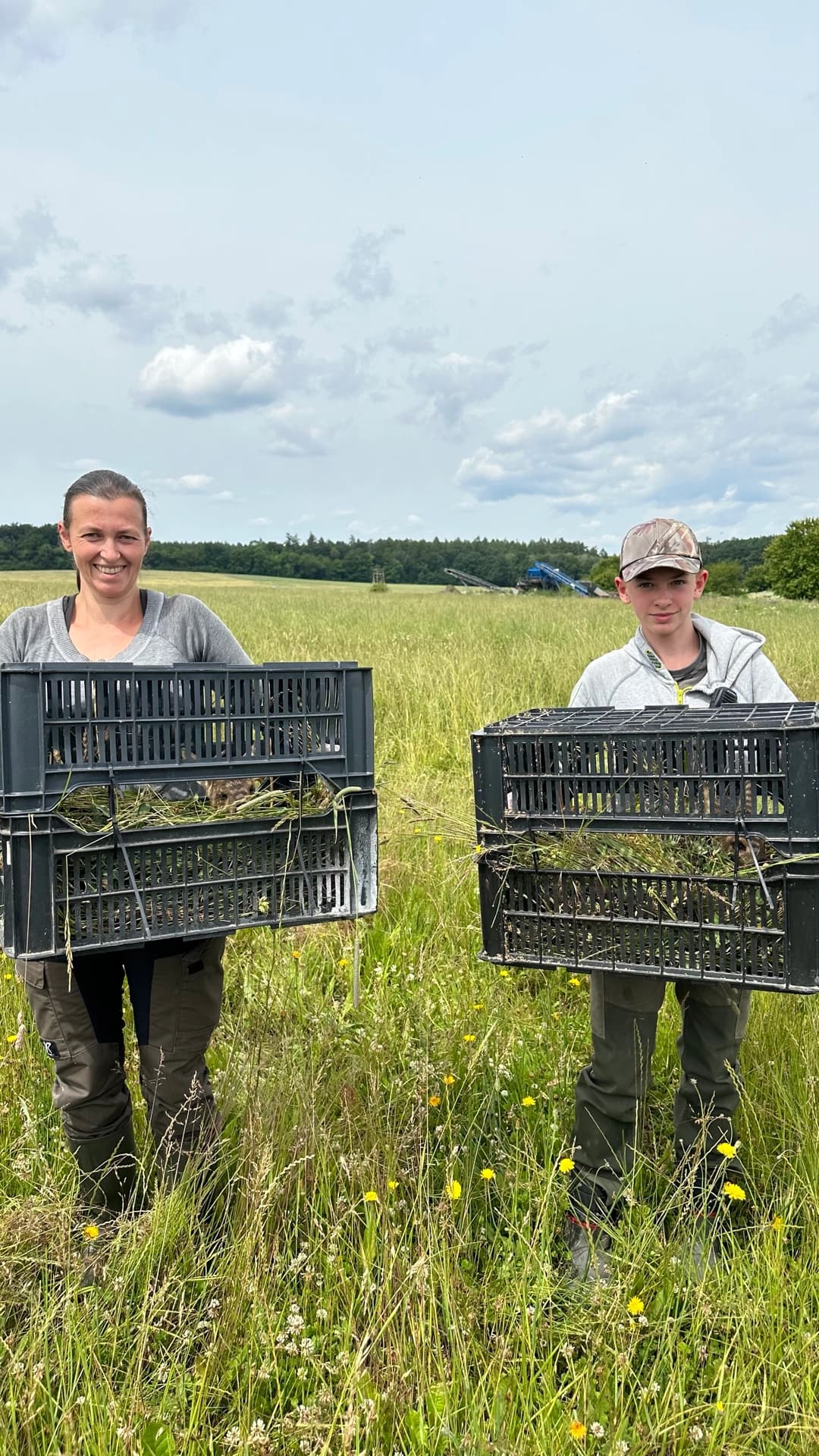 Záchrana srnčete z travního porostu